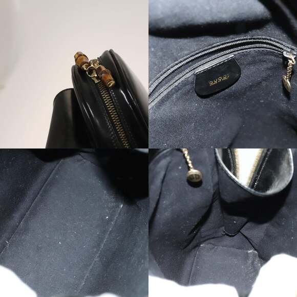 GUCCI Bamboo Shoulder Bag Enamel Black 003 2113 003 2113 - Picture 11 of 12